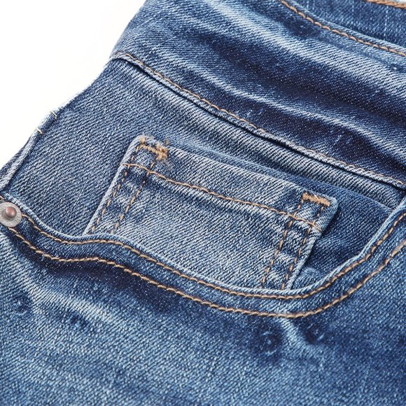 Blue High Waist Distressed Straight Leg Jeans - Picture 8 of 15